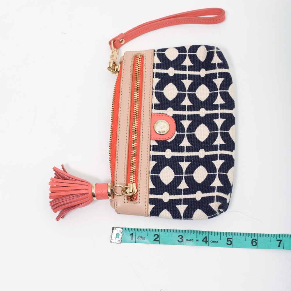 *3for$25/ 5for$39 Spartina 449 Hilton Head Wristlet Navy Cream Coral Geometric - Picture 11 of 13